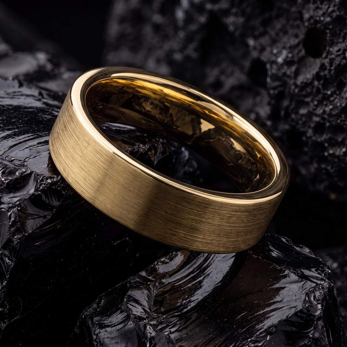 Tungsten Gold Rings For Women - 18K Gold Wedding Band - Personalized Gifts For Men - Birthday Gifts For Her - Christmas Gifts For Him