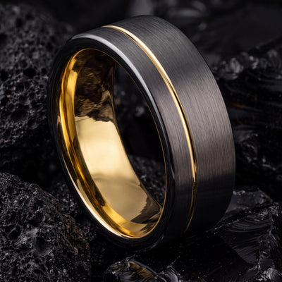 Wedding Bands,Mens Tungsten Wedding Band,Wedding Bands Women Unique,Women Wedding Band,Male Wedding Band Gunmetal 8mm,Mens Pinky Ring Gold,8