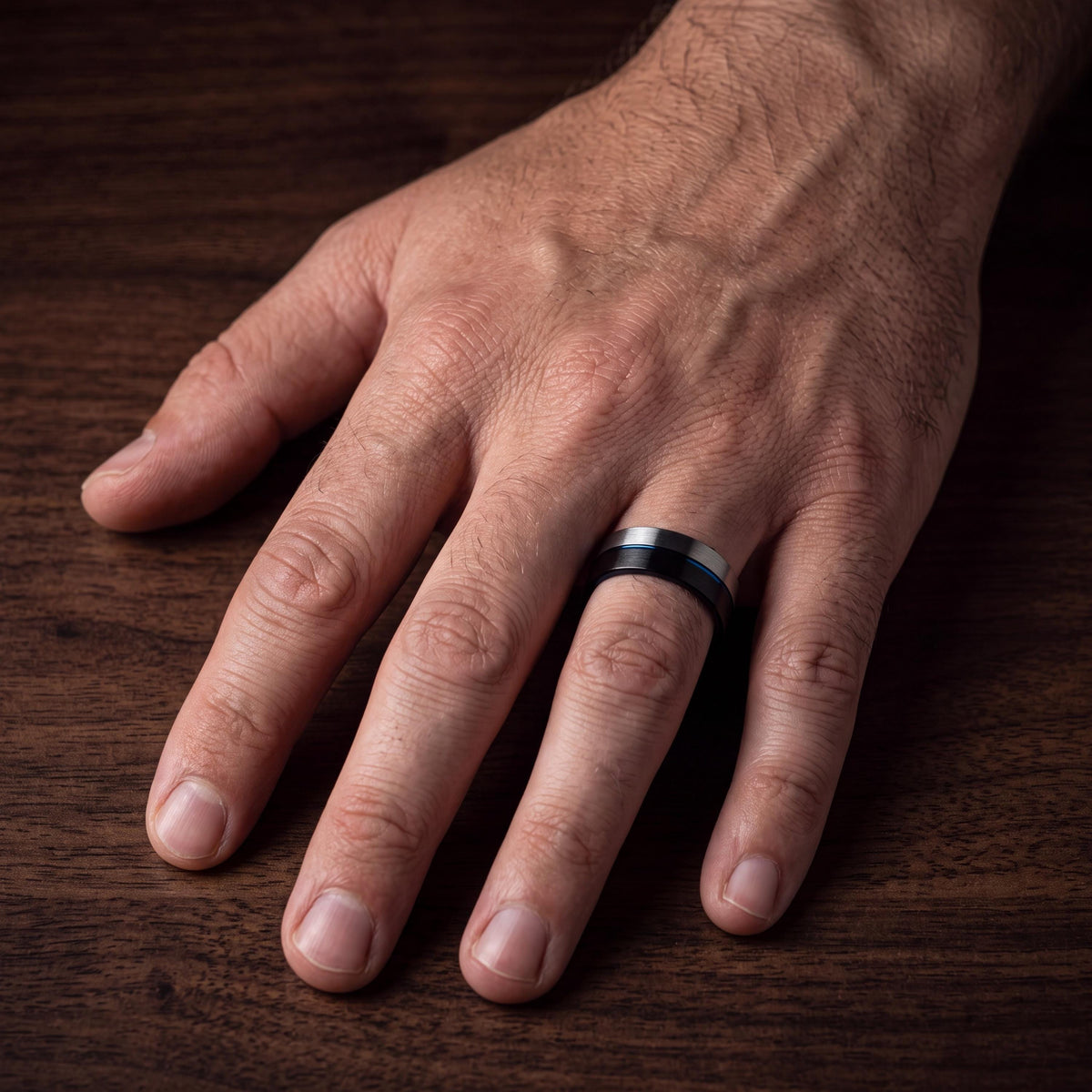 Wedding Bands,Tungsten Wedding Band,Wedding Band Set His and Hers,His and Hers Wedding Rings,Thick Silver Ring,Mens Black Rings,Blue Rings,8