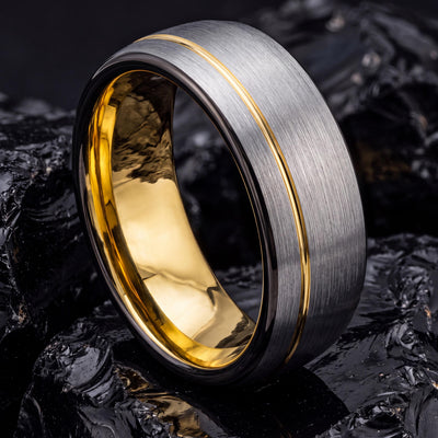 Mens Wedding Band Tungsten,Wedding Band Set,Womans Wedding Band Ring,Gunmetal Men Wedding Band,Gold Promise Ringg,Mens Gray Tungsten Ring,10
