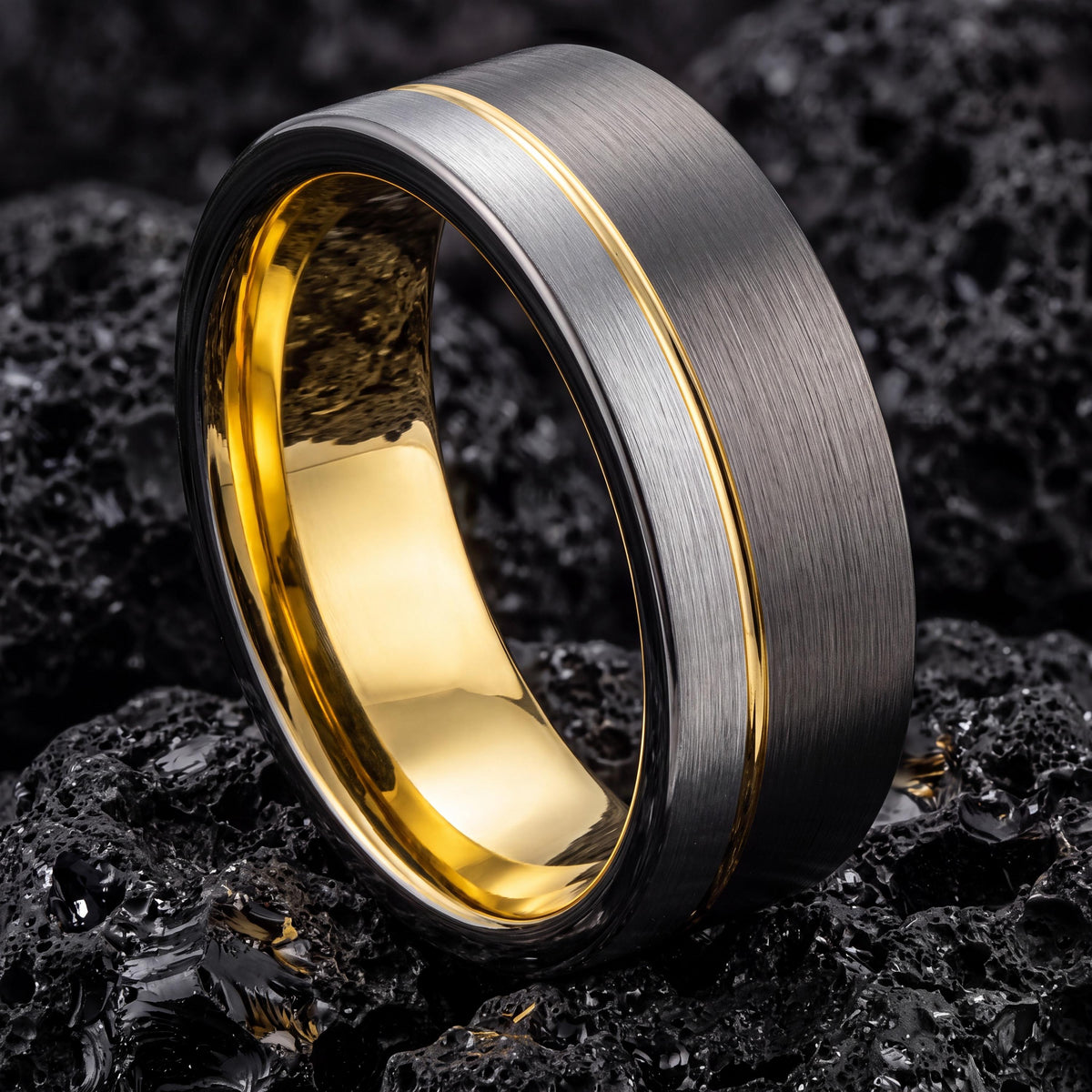 Mens Wedding Band Tungsten,Mens Wedding Rings,Couple Wedding Bands,Male Wedding Band Gunmetal 8mm,Hammered Gold Ring Men,Silver Mens Rings,8