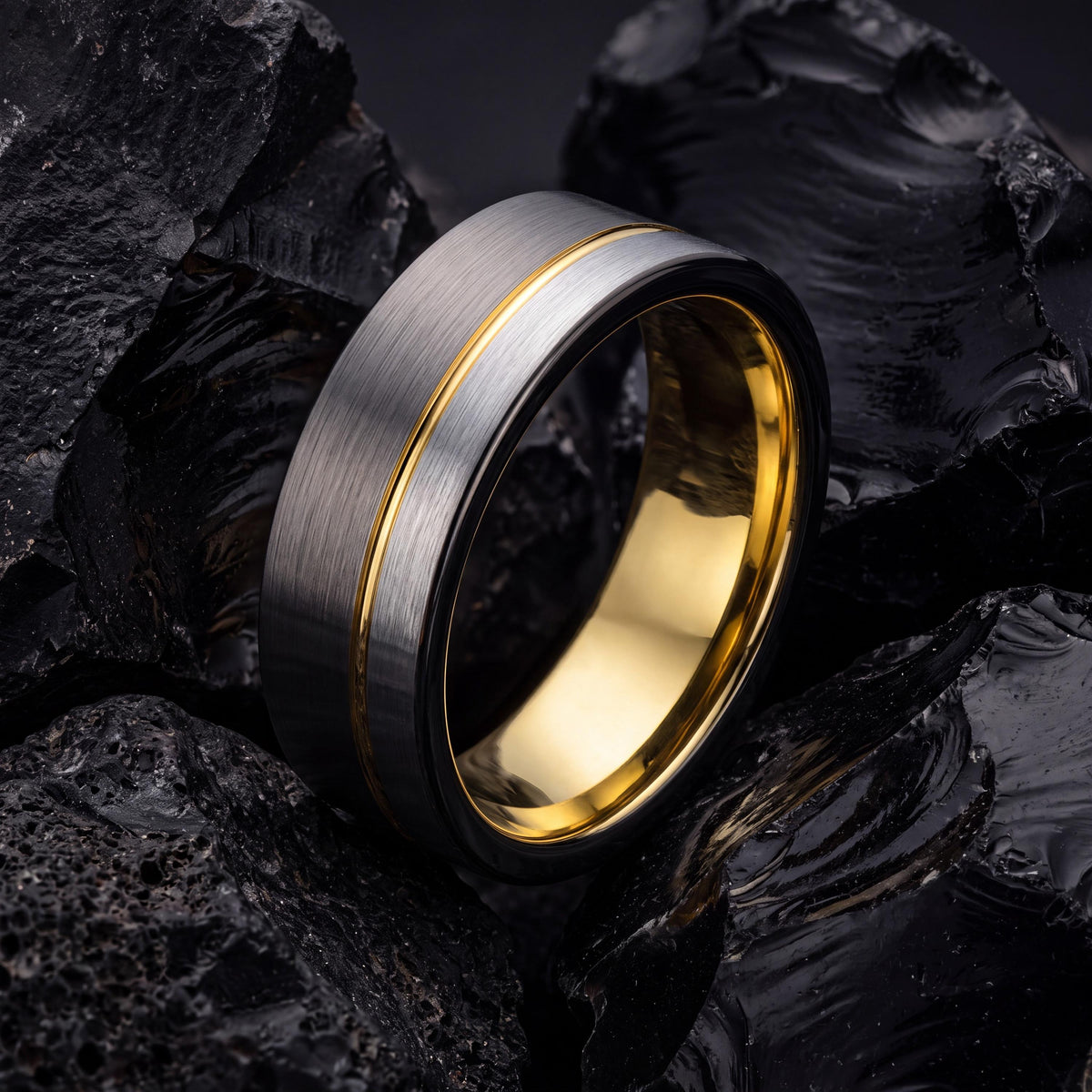 Mens Wedding Band Tungsten,Mens Wedding Rings,Couple Wedding Bands,Male Wedding Band Gunmetal 8mm,Hammered Gold Ring Men,Silver Mens Rings,8