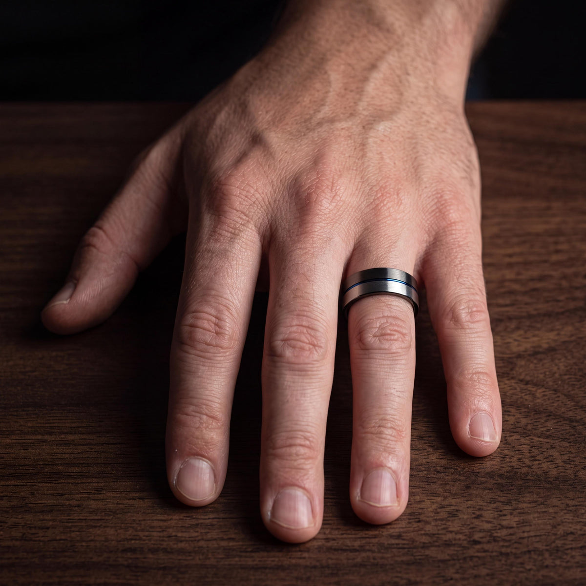 Wedding Ring,Mens Wedding Band Tungsten,Curved Wedding Band,Mens Thin Wedding Band,Male Wedding Band Gunmetal 6mm,Jewelry Silver,Blue Ring,8