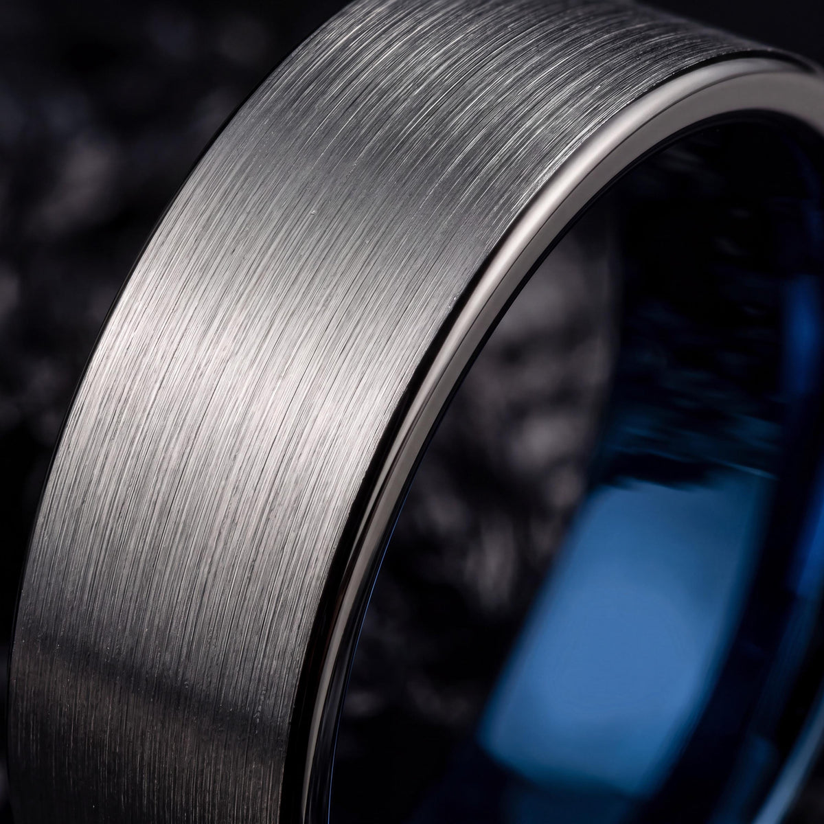 Mens Wedding Band Tungsten,Unique Mens Wedding Band,70Th Wedding Anniversary,Silver Statement Ring,Men Wedding Ring Black,Blue Wedding Bands