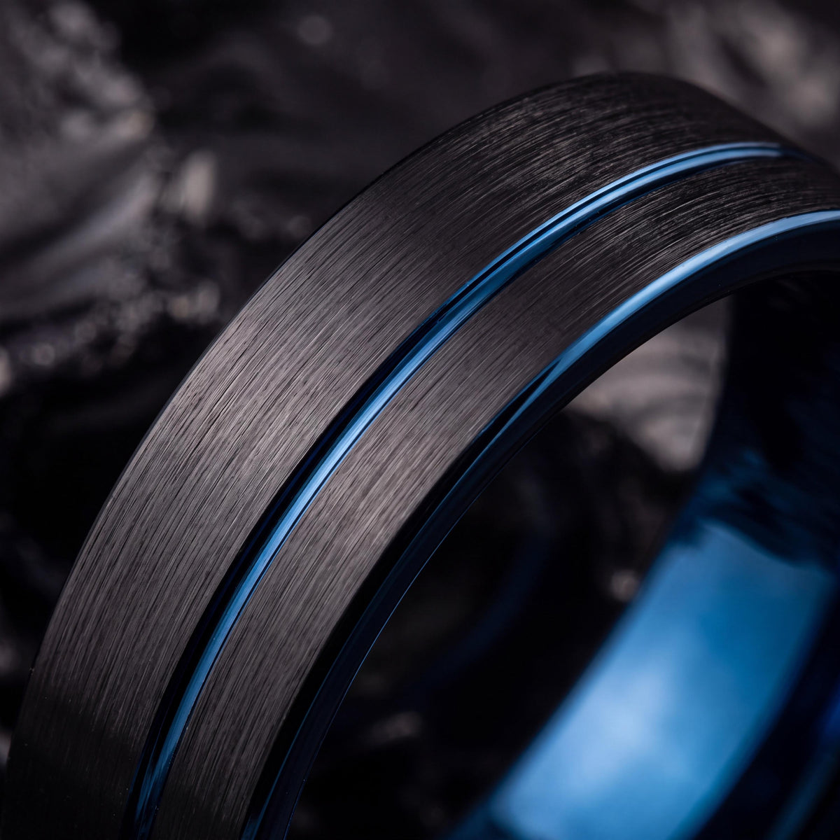Wedding Band,Mens Tungsten Wedding Band,Wedding Rings,Two Tone Wedding Band Set,Black Embellished,Thin Blue Line,For,Gifts,Anniversary,First