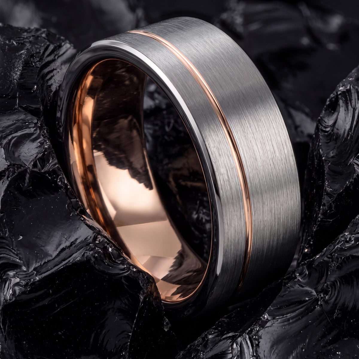 Wedding Band,Tungsten Wedding Band,Mens Wedding Bands,Womens Wedding Ring,Male Wedding Band Gunmetal 4Mm,Bold Silver Ring,Rose Gold Rings,10