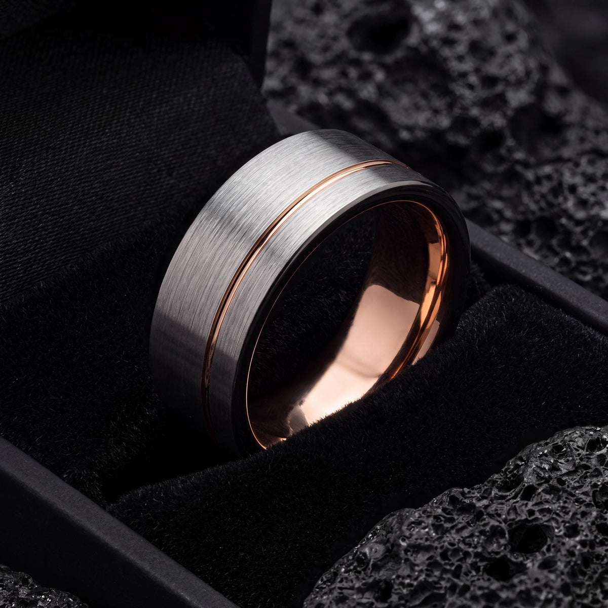 Wedding Band,Tungsten Wedding Band,Mens Wedding Bands,Womens Wedding Ring,Male Wedding Band Gunmetal 4Mm,Bold Silver Ring,Rose Gold Rings,10