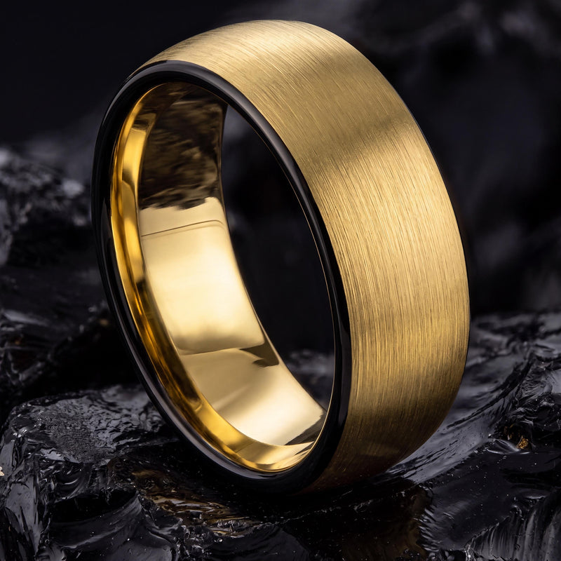 Wedding Band,Tungsten Wedding Band,Matching Wedding Bands His And Hers,Unisex Wedding Ring,Mens Gold Wedding Band Size 11,Mens Rings Black,1