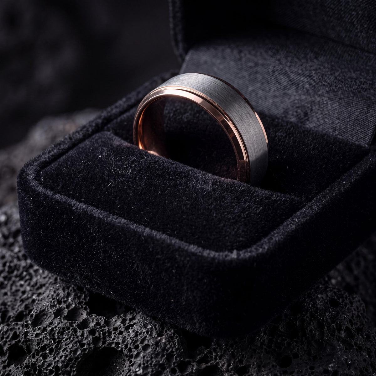 Silver Rose Wedding Ring, Mens Wedding Band, Tungsten Wedding Ring, Mens Engagement Ring, Unique Gift for men, Women, Wedding Bands Women