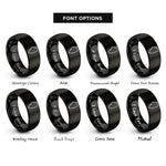 font options for inside engraving on black illinois rings