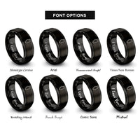 font options for inside engraving on black illinois rings