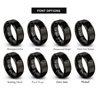 font options for inside engraving on black illinois rings