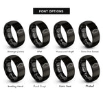 font options for inside engraving on black illinois rings