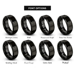 font options for inside engraving on black illinois rings