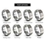 font options for inside engraving on grey illinois rings
