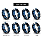 font options for inside engraving on blue & gray imidazole ring rings