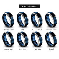 font options for inside engraving on blue & gray imidazole ring rings