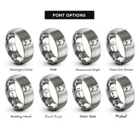 font options for inside engraving on grey imidazole ring rings