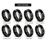 font options for inside engraving on black & gray immersion blender rings