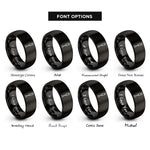 font options for inside engraving on black immersion blender rings