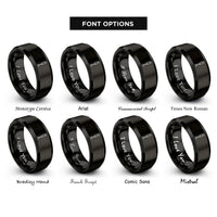 font options for inside engraving on black immersion blender rings