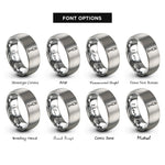 font options for inside engraving on silver immersion blender rings