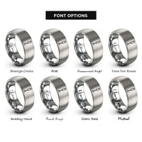 font options for inside engraving on silver immersion blender rings