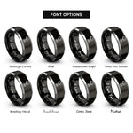 font options for inside engraving on black & silver impact driver rings