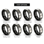 font options for inside engraving on black & grey impact driver rings