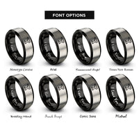 font options for inside engraving on black & gray impact driver rings