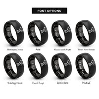 font options for inside engraving on black impact driver rings