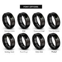 font options for inside engraving on black impact driver rings