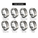 font options for inside engraving on gray impact driver rings