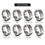 font options for inside engraving on grey impact driver rings