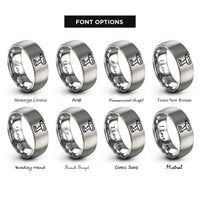 font options for inside engraving on grey impact driver rings