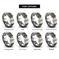 font options for inside engraving on silver impact driver rings