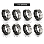 font options for inside engraving on black & gray impact wheel gun rings