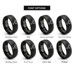 font options for inside engraving on black impact wheel gun rings