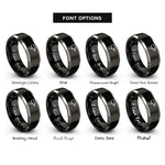 font options for inside engraving on black & gray impact wrench rings