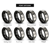 font options for inside engraving on black & grey impact wrench rings