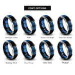 font options for inside engraving on blue & gray impact wrench rings