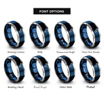 font options for inside engraving on blue & gray impact wrench rings