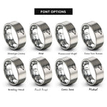 font options for inside engraving on grey impact wrench rings