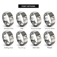 font options for inside engraving on silver impact wrench rings