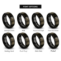 font options for inside engraving on gunmetal & black impact wrench rings