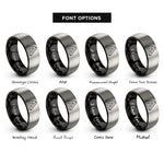 font options for inside engraving on black & gray impossible triangles rings