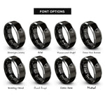 font options for inside engraving on black & gray in ear earbuds rings