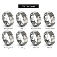 font options for inside engraving on gray in ear monitors rings