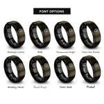 font options for inside engraving on gunmetal & black in ear monitors rings