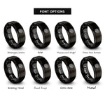 font options for inside engraving on black index contour rings